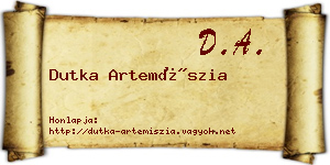 Dutka Artemíszia névjegykártya